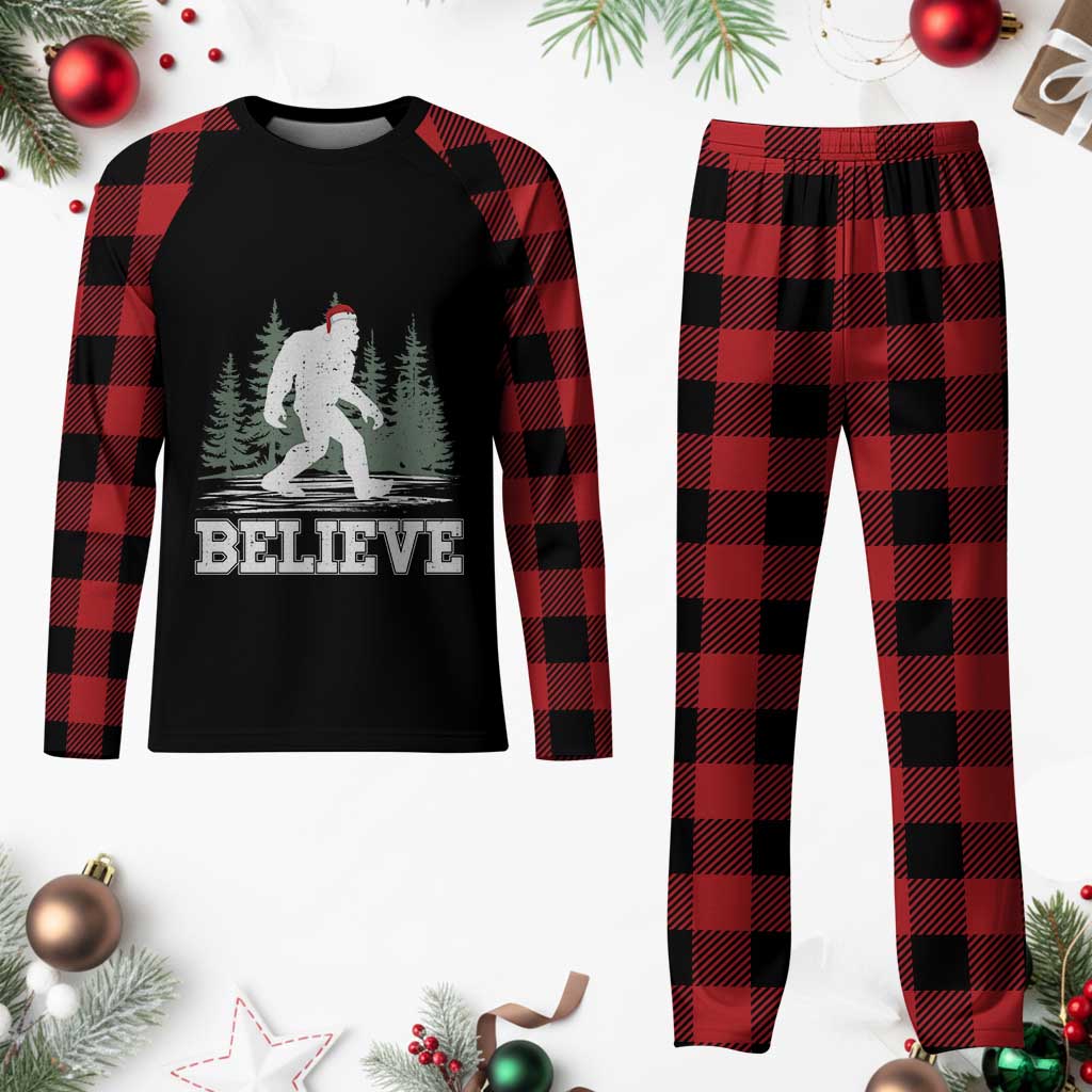 Bigfoot Plaid Pajama Set Funny Sasquatch Believe Lovers Gifts Xmas - Wonder Print Shop