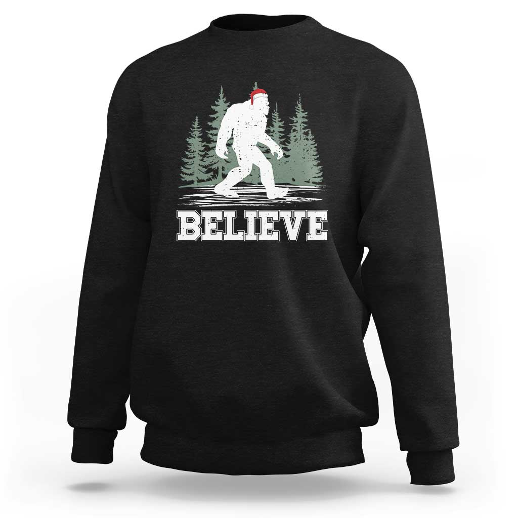 Bigfoot Christmas Sweatshirt Funny Sasquatch Believe Lovers Gifts - Wonder Print Shop