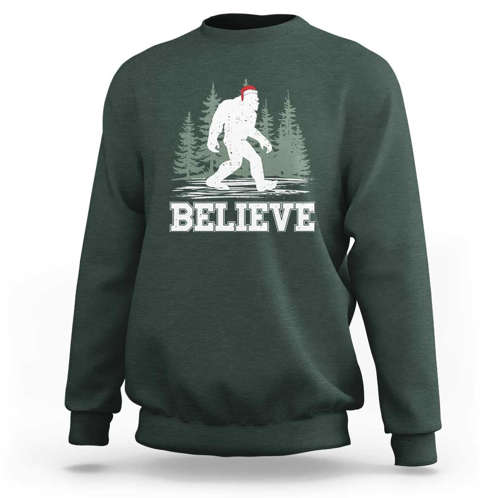 Bigfoot Christmas Sweatshirt Funny Sasquatch Believe Lovers Gifts - Wonder Print Shop
