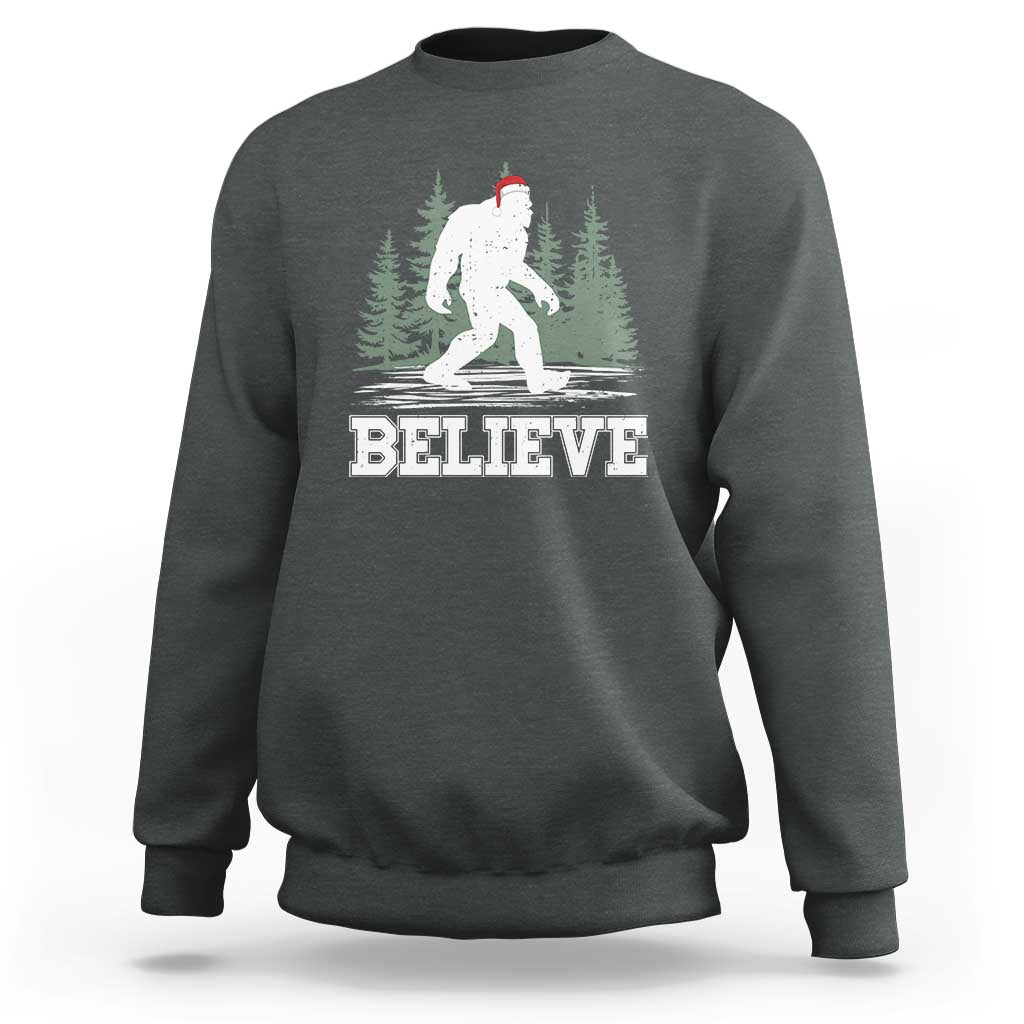 Bigfoot Christmas Sweatshirt Funny Sasquatch Believe Lovers Gifts - Wonder Print Shop