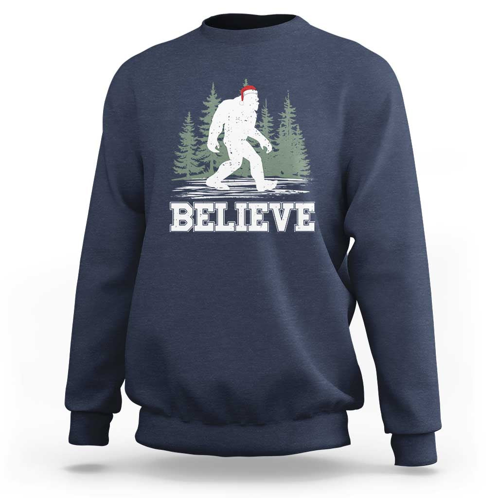 Bigfoot Christmas Sweatshirt Funny Sasquatch Believe Lovers Gifts - Wonder Print Shop
