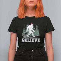 Bigfoot Christmas T Shirt For Women Funny Sasquatch Believe Lovers Gifts - Wonder Print Shop