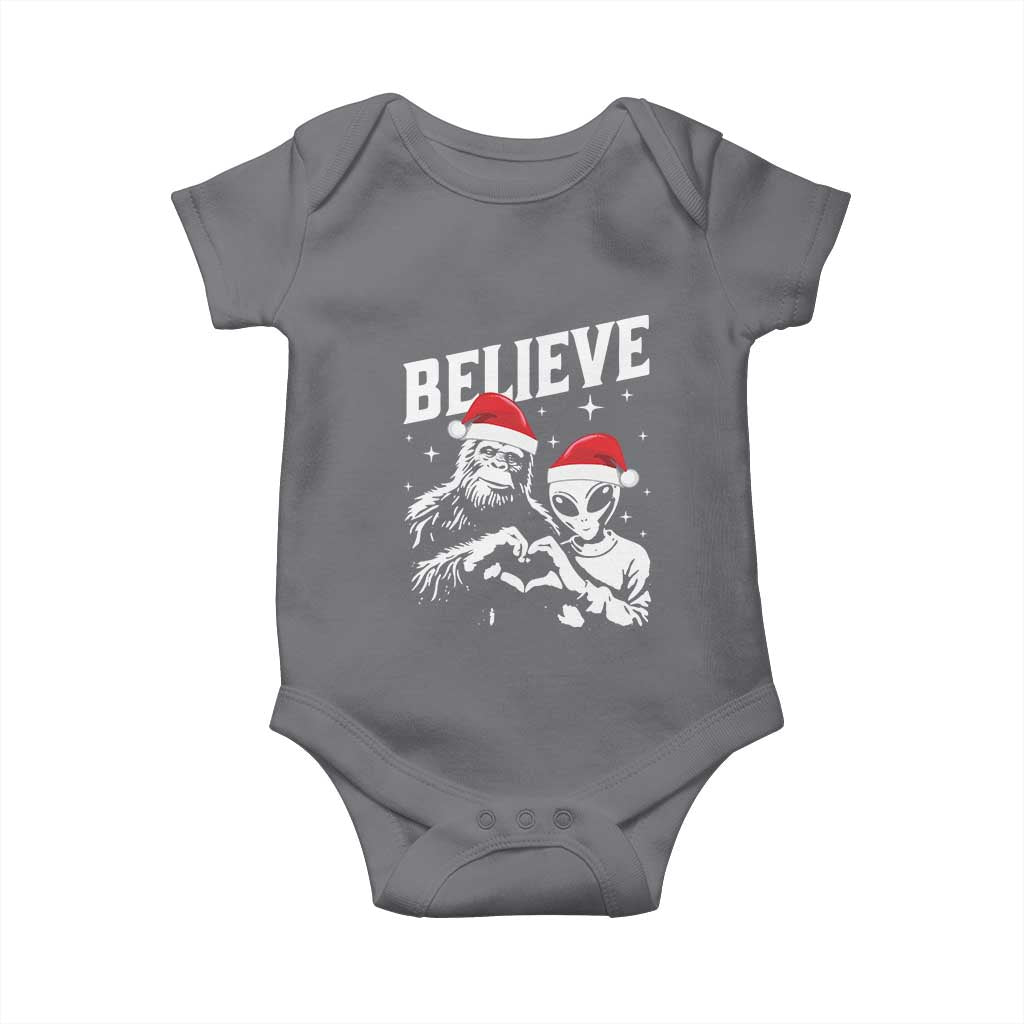 Alien And Bigfoot Christmas Baby Onesie
