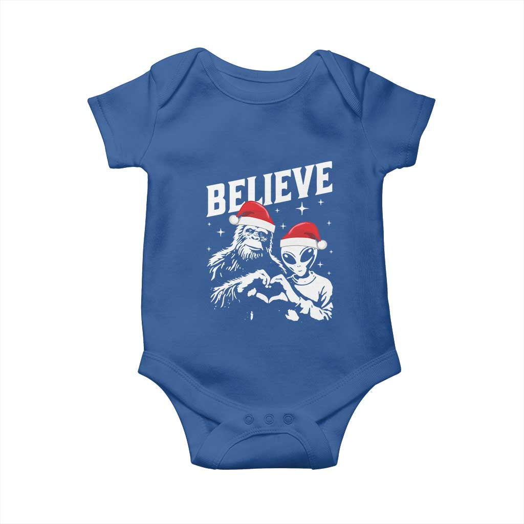 Alien And Bigfoot Christmas Baby Onesie