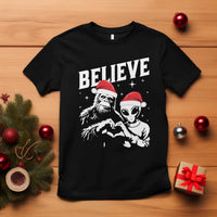Alien And Bigfoot Christmas T Shirt - Wonder Print Shop
