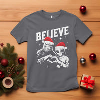 Alien And Bigfoot Christmas T Shirt - Wonder Print Shop