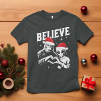 Alien And Bigfoot Christmas T Shirt - Wonder Print Shop