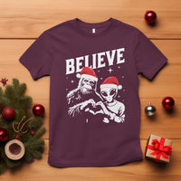 Alien And Bigfoot Christmas T Shirt - Wonder Print Shop