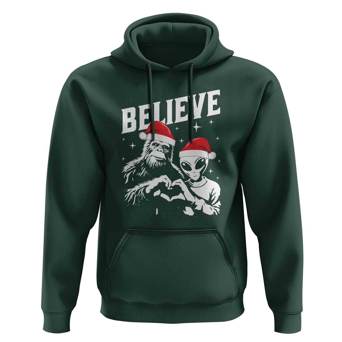 Alien And Bigfoot Christmas Hoodie