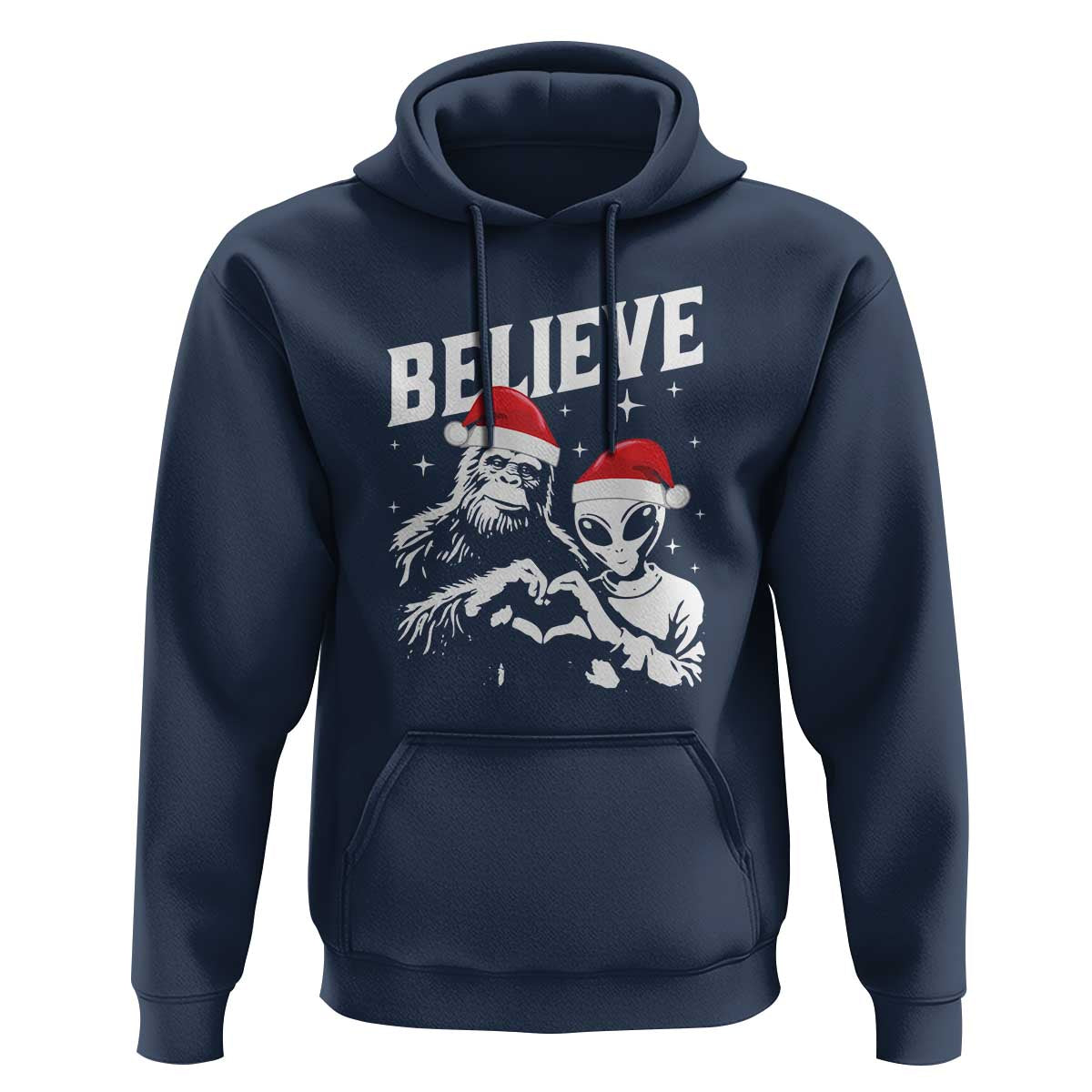 Alien And Bigfoot Christmas Hoodie