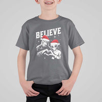 Alien And Bigfoot Christmas T Shirt For Kid - Wonder Print Shop