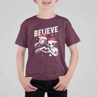 Alien And Bigfoot Christmas T Shirt For Kid - Wonder Print Shop