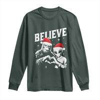 Alien And Bigfoot Christmas Long Sleeve Shirt
