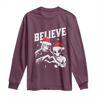 Alien And Bigfoot Christmas Long Sleeve Shirt