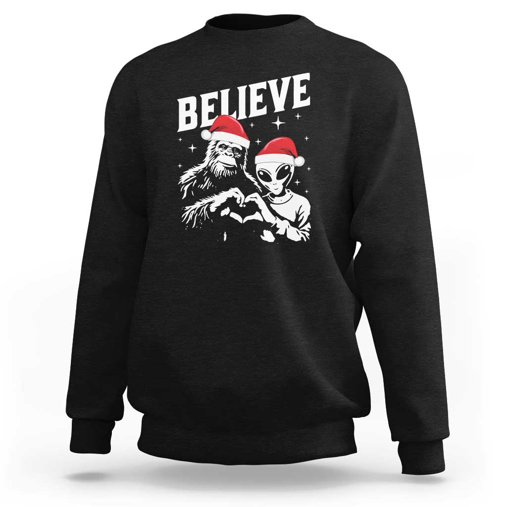 Alien And Bigfoot Christmas Sweatshirt - Wonder Print Shop