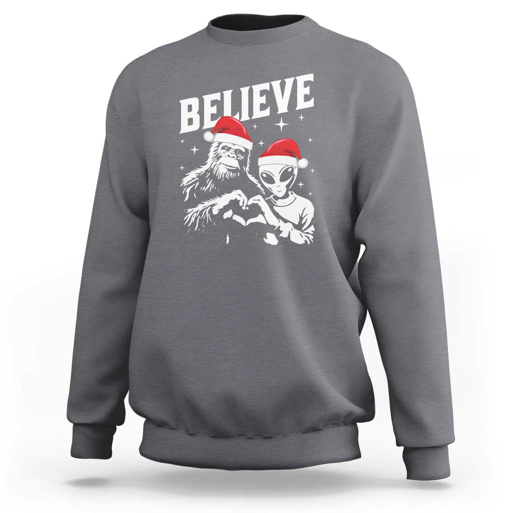 Alien And Bigfoot Christmas Sweatshirt - Wonder Print Shop