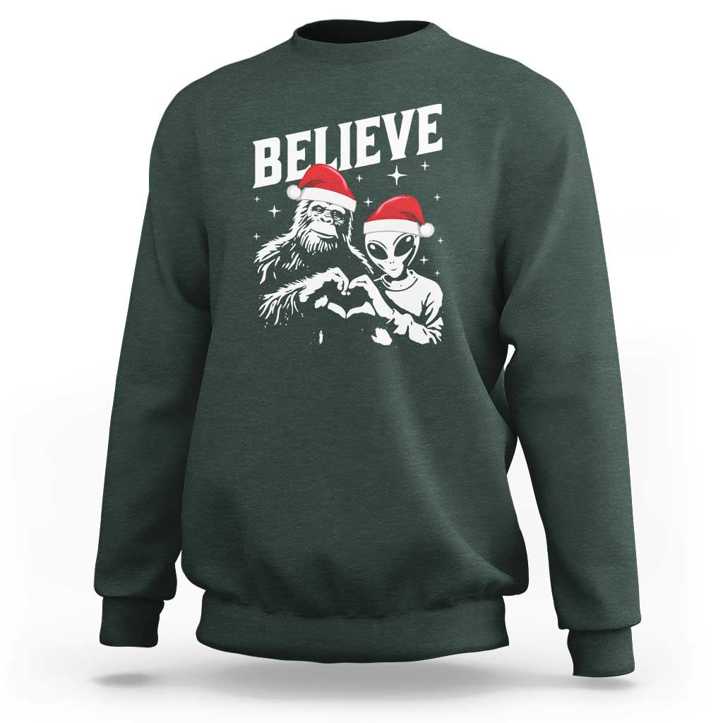 Alien And Bigfoot Christmas Sweatshirt - Wonder Print Shop
