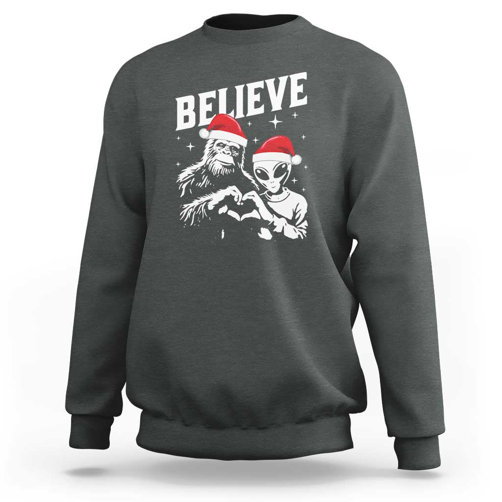 Alien And Bigfoot Christmas Sweatshirt - Wonder Print Shop