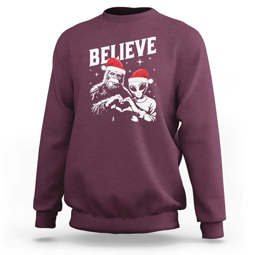 Alien And Bigfoot Christmas Sweatshirt - Wonder Print Shop