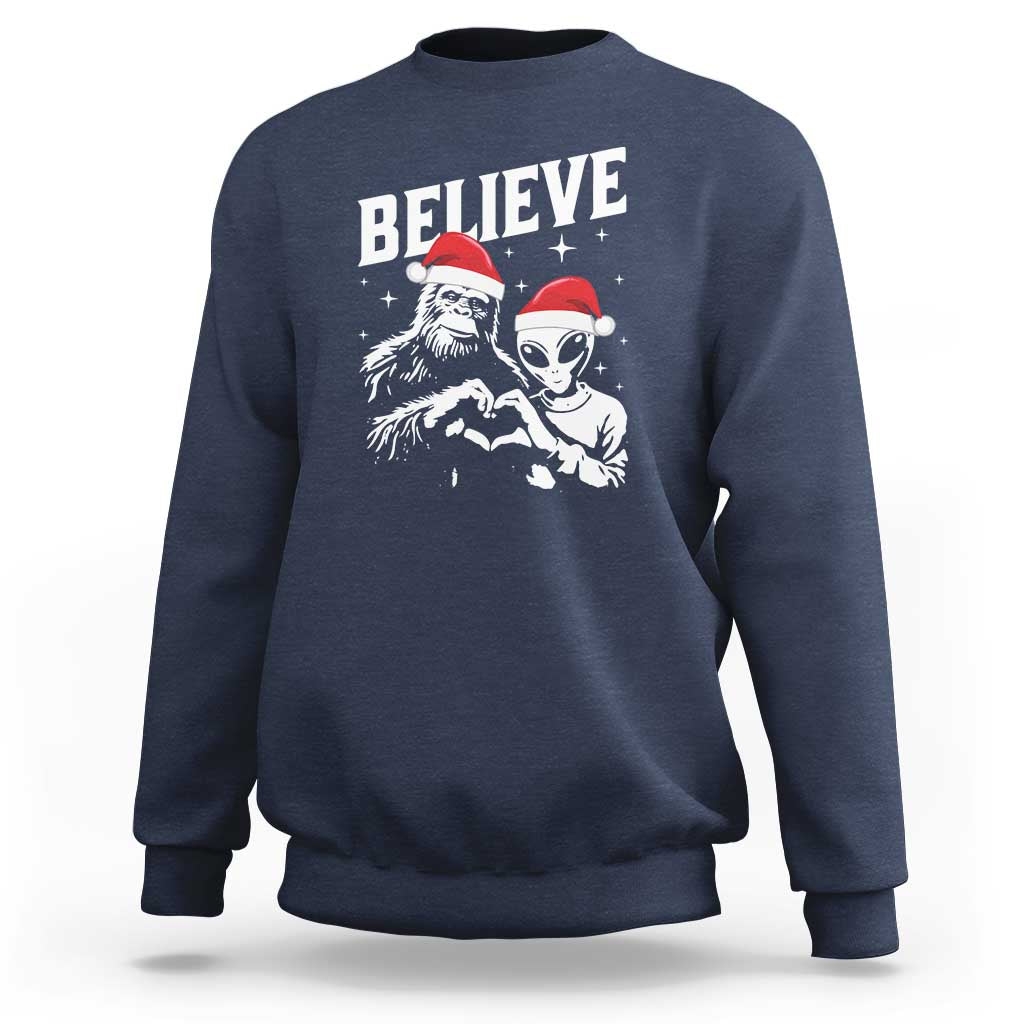 Alien And Bigfoot Christmas Sweatshirt - Wonder Print Shop