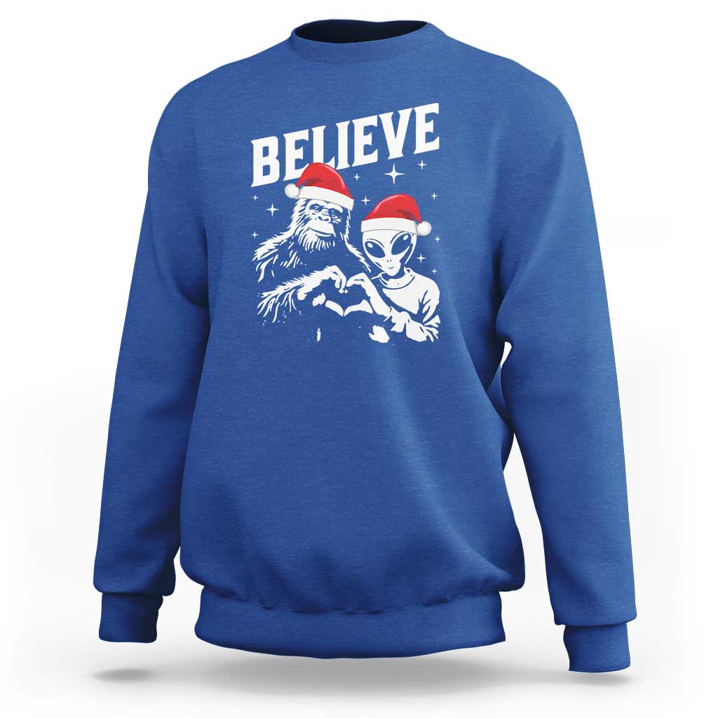Alien And Bigfoot Christmas Sweatshirt - Wonder Print Shop