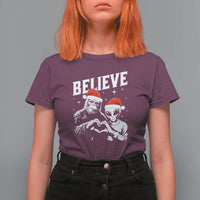 Alien And Bigfoot Christmas T Shirt For Women - Wonder Print Shop