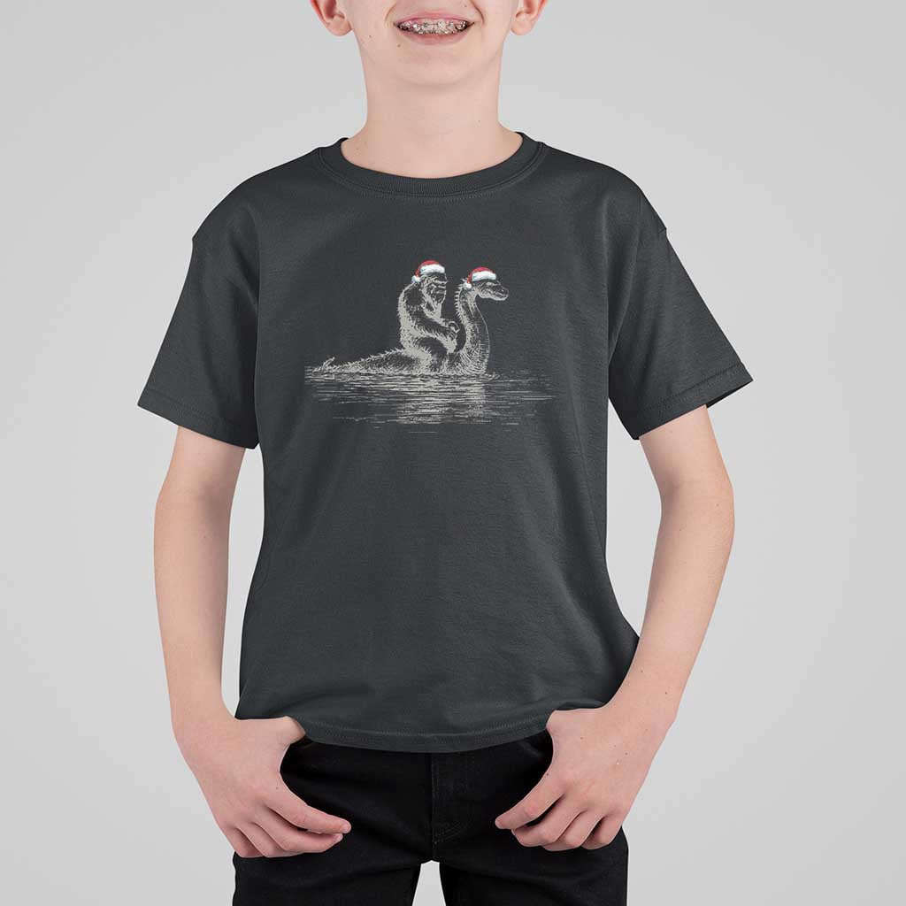 Bigfoot Christmas T Shirt For Kid Funny Hilarious Loch Ness Monster Really Sasquatch Lovers - Wonder Print Shop