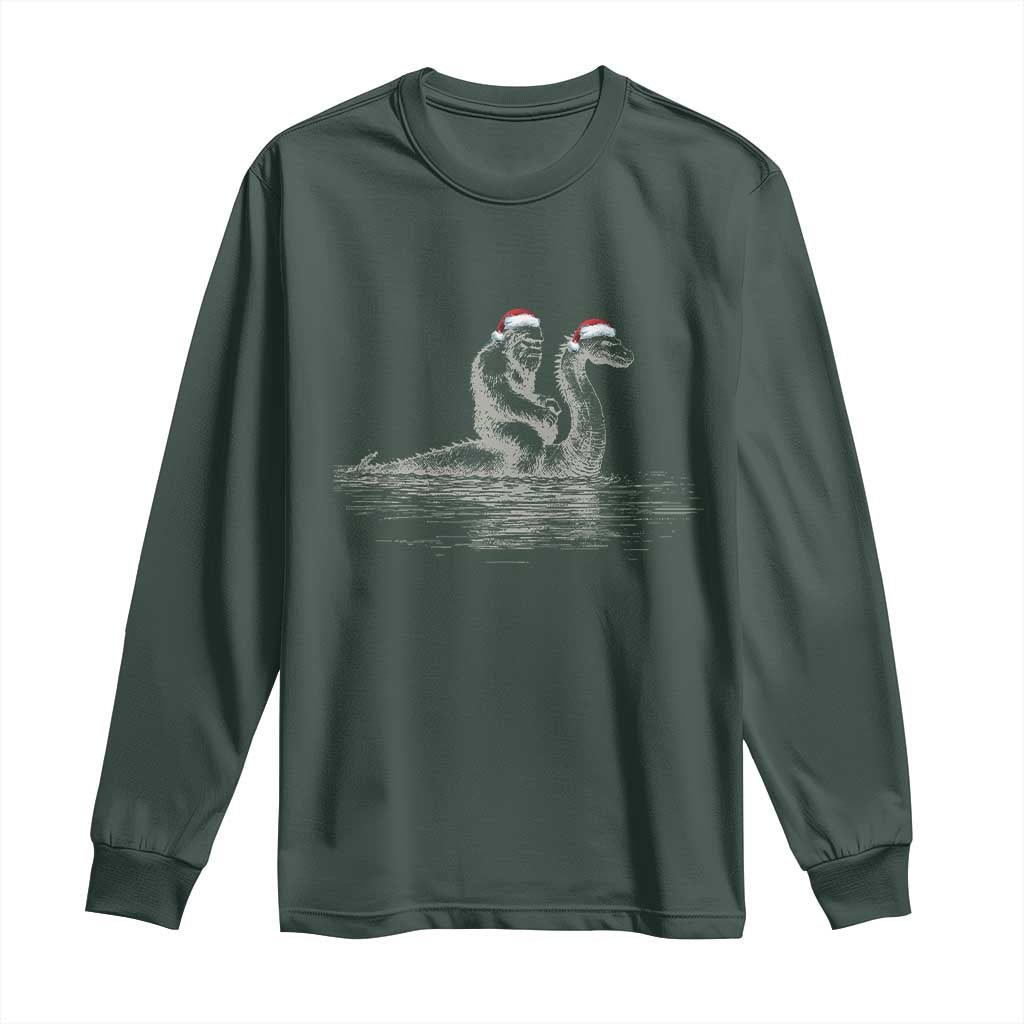 Bigfoot Christmas Long Sleeve Shirt Funny Hilarious Loch Ness Monster Really Sasquatch Lovers