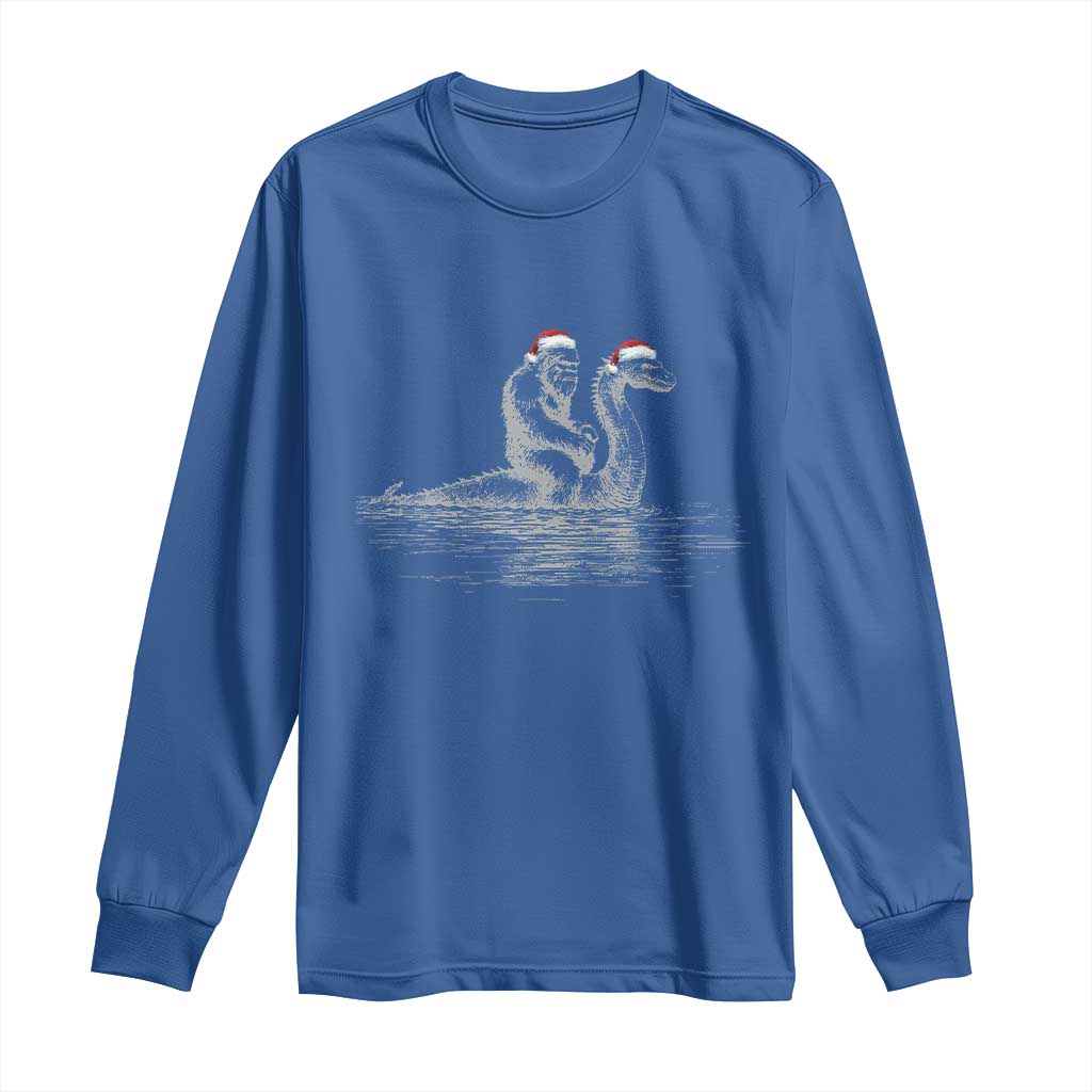 Bigfoot Christmas Long Sleeve Shirt Funny Hilarious Loch Ness Monster Really Sasquatch Lovers
