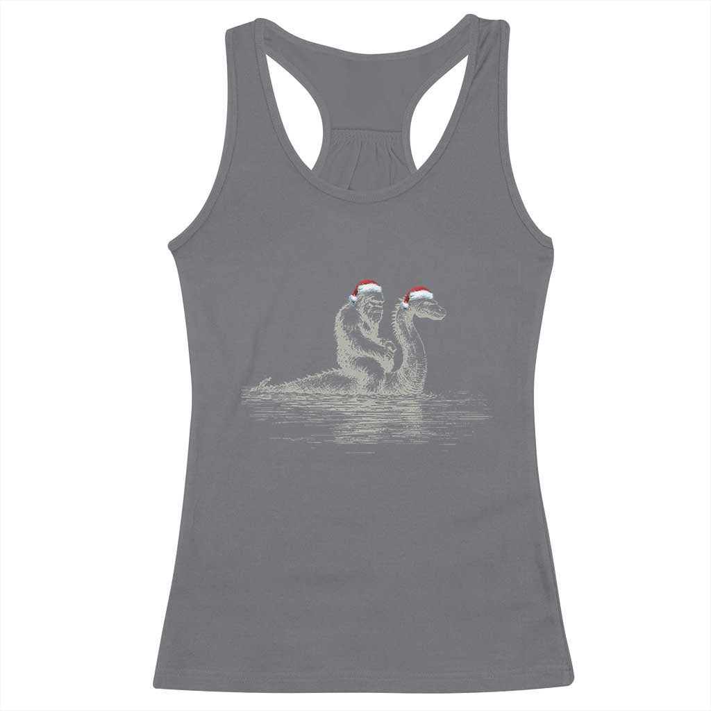 Bigfoot Christmas Racerback Tank Top Funny Hilarious Loch Ness Monster Really Sasquatch Lovers
