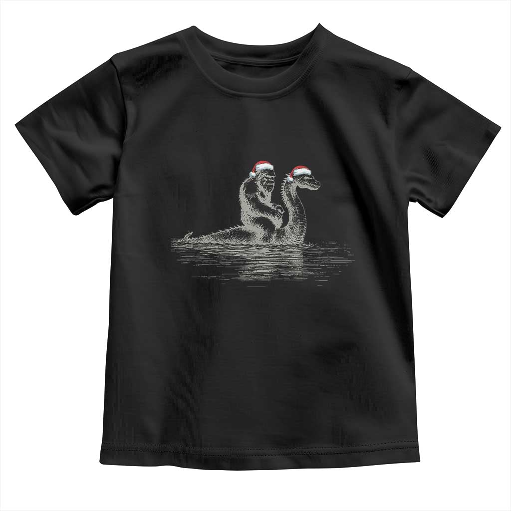 Bigfoot Christmas Toddler T Shirt Funny Hilarious Loch Ness Monster Really Sasquatch Lovers