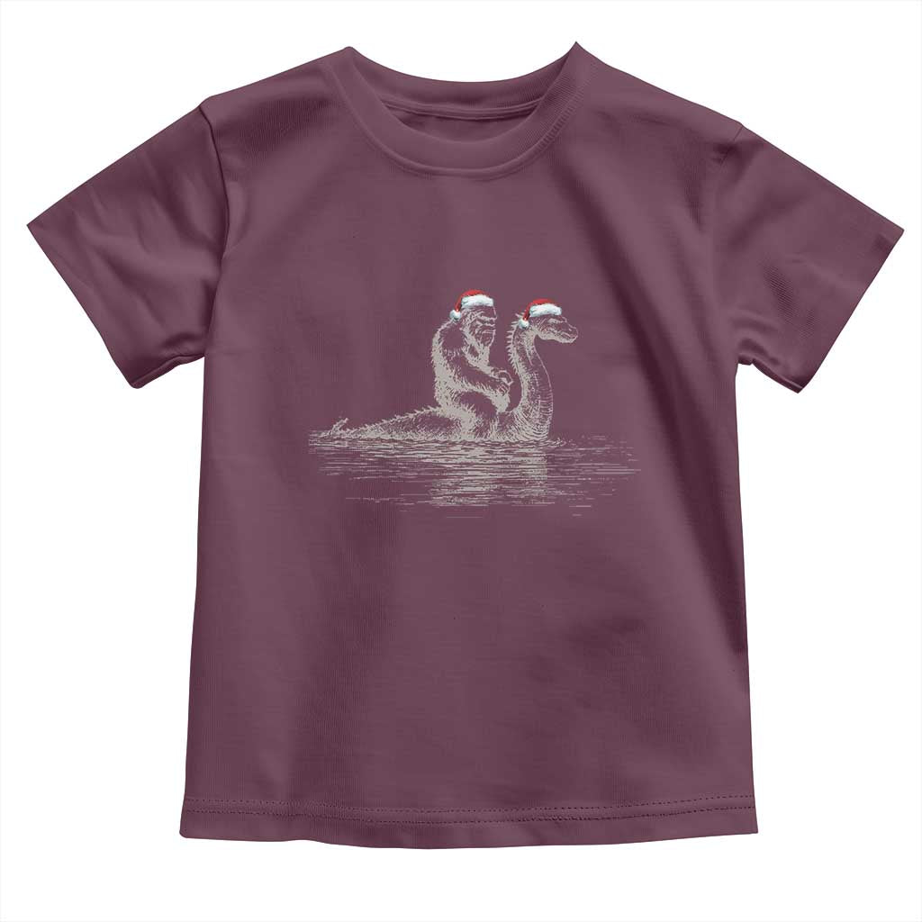 Bigfoot Christmas Toddler T Shirt Funny Hilarious Loch Ness Monster Really Sasquatch Lovers