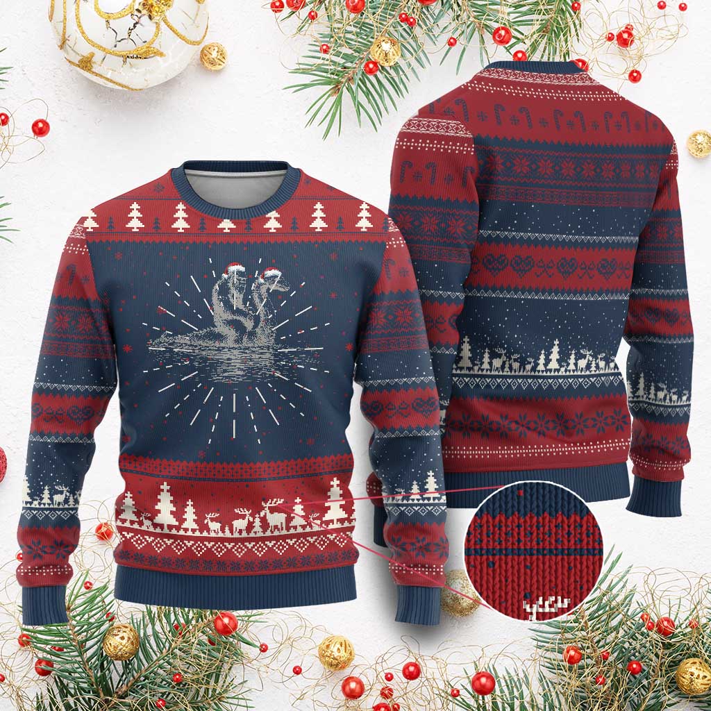 Bigfoot Ugly Christmas Sweater Funny Hilarious Loch Ness Monster Really Sasquatch Lovers - Wonder Print Shop