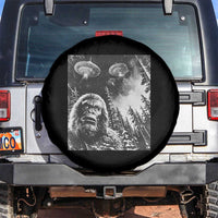 Funny Graphic Bigfoot Selfie with UFOs Weird Spare Tire Cover