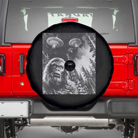 Funny Graphic Bigfoot Selfie with UFOs Weird Spare Tire Cover