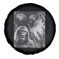 Funny Graphic Bigfoot Selfie with UFOs Weird Spare Tire Cover