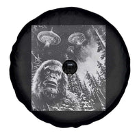 Funny Graphic Bigfoot Selfie with UFOs Weird Spare Tire Cover