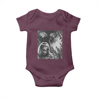 Funny Graphic Bigfoot Selfie with UFOs Weird Baby Onesie