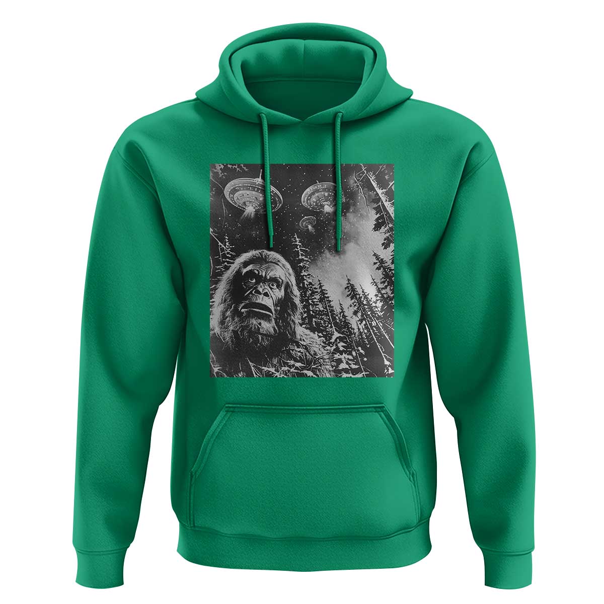 Funny Graphic Bigfoot Selfie with UFOs Weird Hoodie Funny Graphic Bigfoot Selfie with UFOs Weird