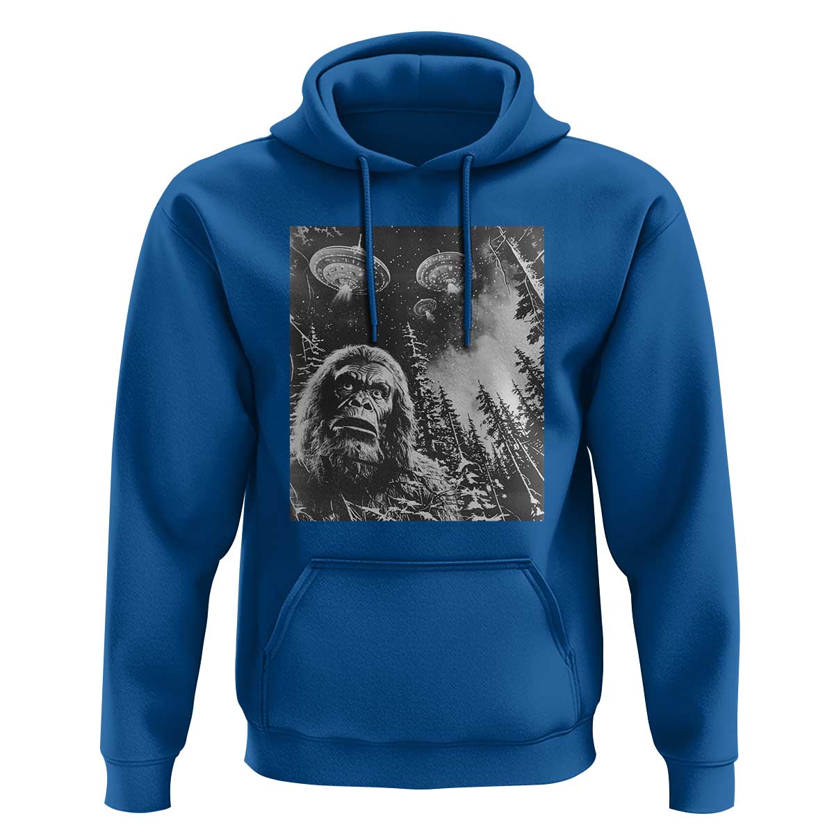 Funny Graphic Bigfoot Selfie with UFOs Weird Hoodie Funny Graphic Bigfoot Selfie with UFOs Weird