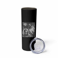 Funny Graphic Bigfoot Selfie with UFOs Weird Skinny Tumbler