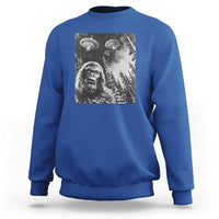 Funny Graphic Bigfoot Selfie with UFOs Weird Sweatshirt - Wonder Print Shop