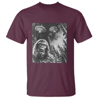 Funny Graphic Bigfoot Selfie with UFOs Weird T Shirt - Wonder Print Shop