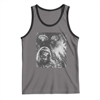 Funny Graphic Bigfoot Selfie with UFOs Weird Tank Top