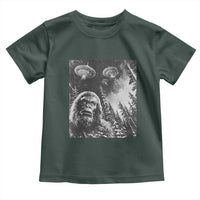 Funny Graphic Bigfoot Selfie with UFOs Weird Toddler T Shirt