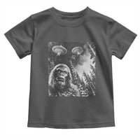 Funny Graphic Bigfoot Selfie with UFOs Weird Toddler T Shirt