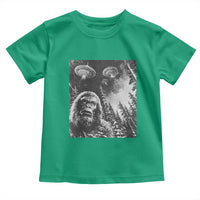 Funny Graphic Bigfoot Selfie with UFOs Weird Toddler T Shirt