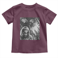 Funny Graphic Bigfoot Selfie with UFOs Weird Toddler T Shirt