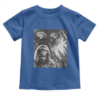 Funny Graphic Bigfoot Selfie with UFOs Weird Toddler T Shirt