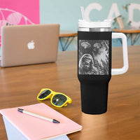 Funny Graphic Bigfoot Selfie with UFOs Weird Tumbler With Handle